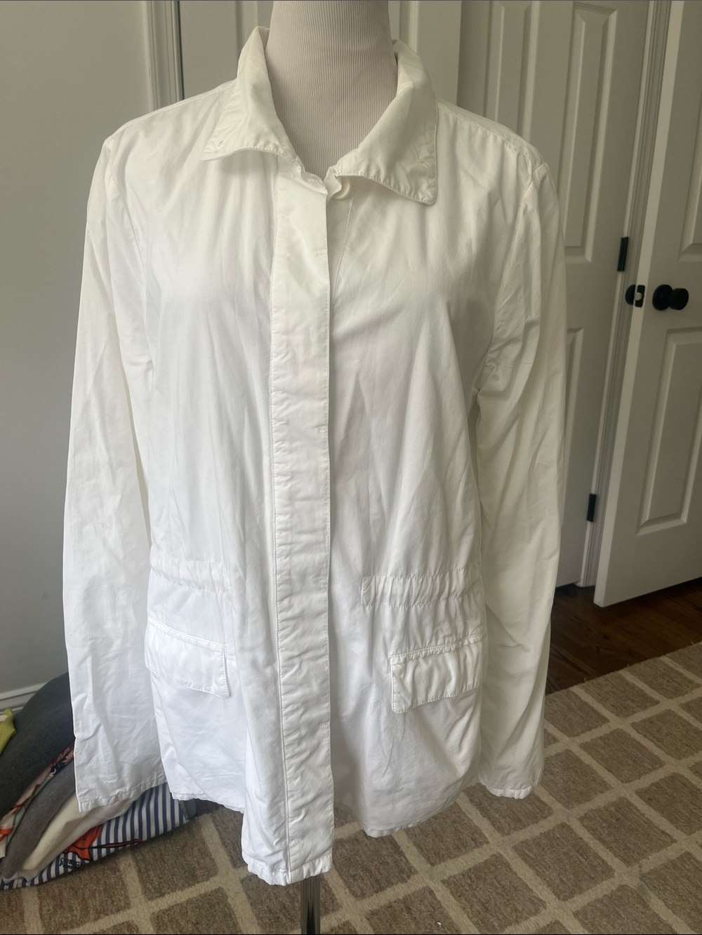 James Perse White Lightweight Utility Jacket